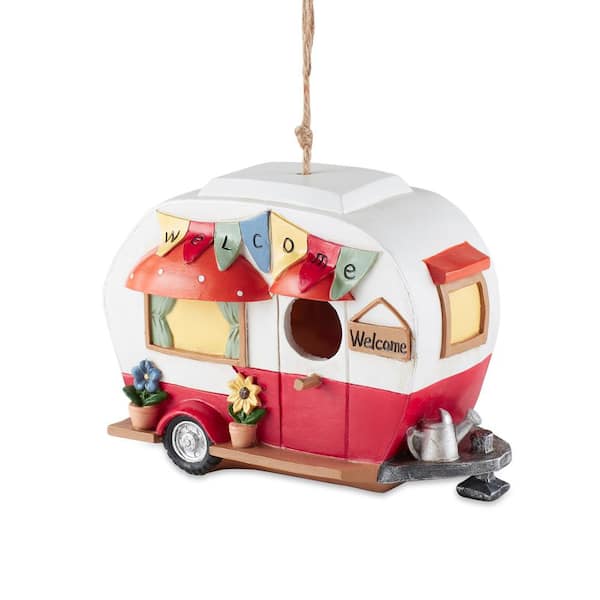 Zingz & Thingz Red And White Camper Birdhouse