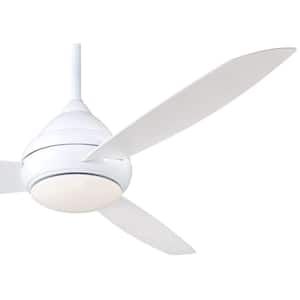 Concept I Wet 58 in. Integrated LED Indoor/Outdoor White Ceiling Fan with Light with Wall Control