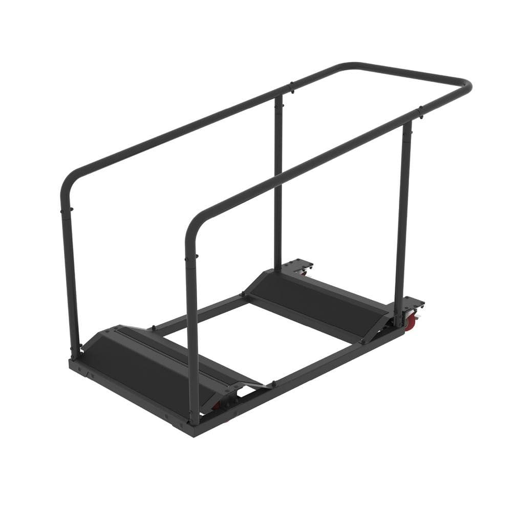 Black Steel Table Cart with Locking Wheels