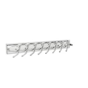 Sidelines 14 in. x 2.24 in. Pop-Out Deluxe Tie and Belt Rack, Chrome
