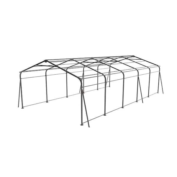 13 ft. x 26.5 ft. Carport 0. 25mm Thick with Protective Film, 2 Pairs of Gloves, 12 Screws and 6 Fixed Iron, Dark Gray