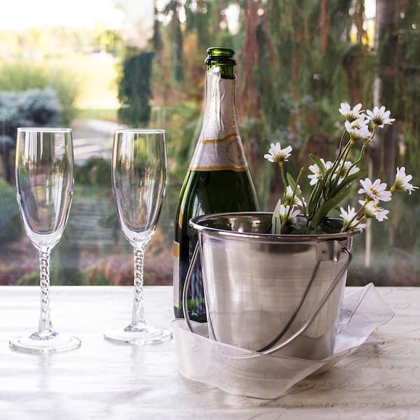 2 Qt. Stainless Steel Bucket with Stainless Steel Handle (6-Pack)