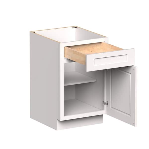 21in. W x 24 in. D x 34.5in. H HDF Ready to Assemble Standard Base Cabinet Kitchen Cabinet in White w/ 1 Drawer& 2 Doors