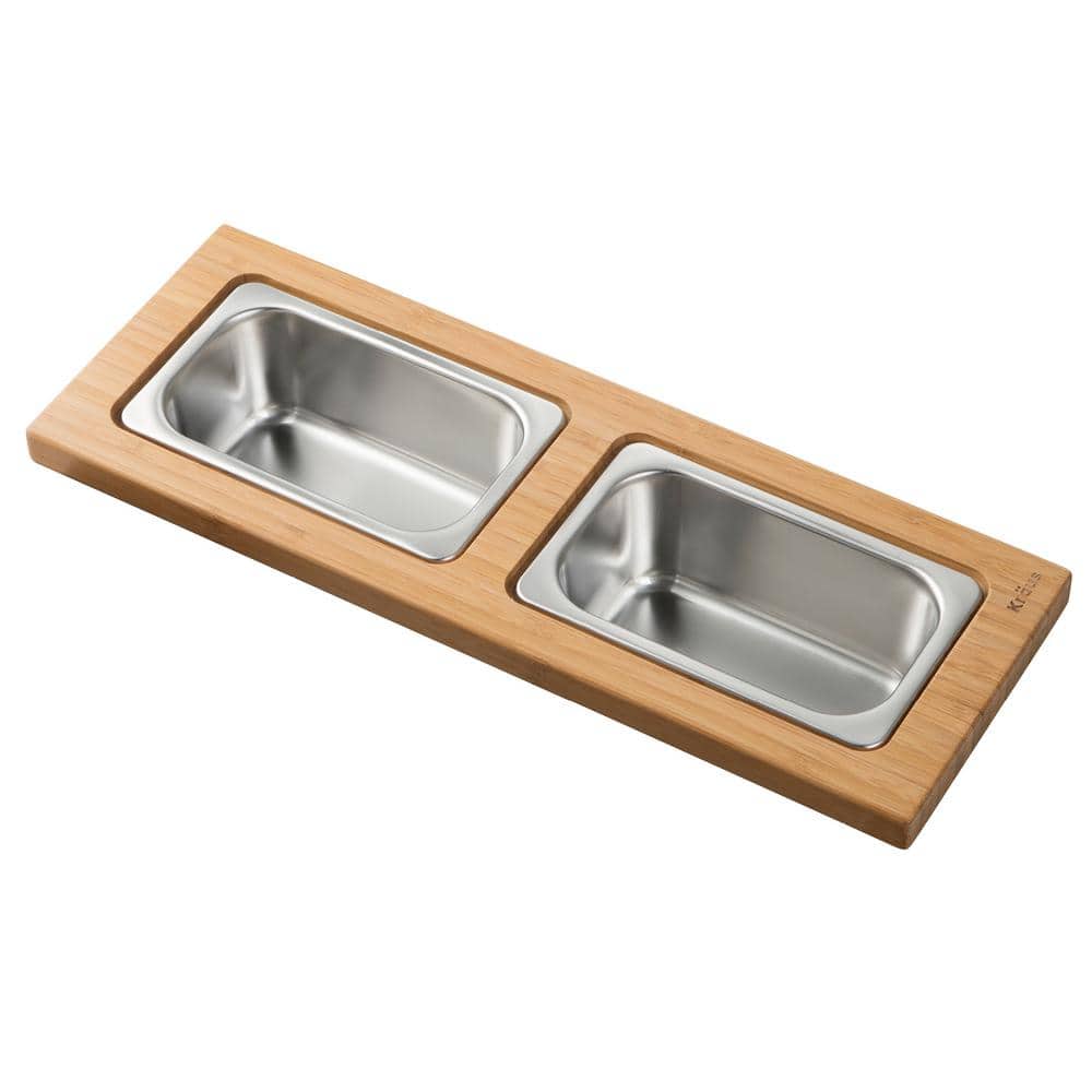 16.75 in. Workstation Kitchen Sink Composite Serving Board Set with Rectangular Stainless Steel Bowls price history on PriceWatchPro