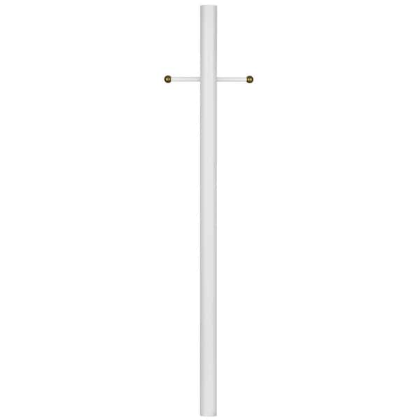 Design House 80 in. x 3 in. Traditional Outdoor White Lamp Post with Cross Arm for Driveways and Porches