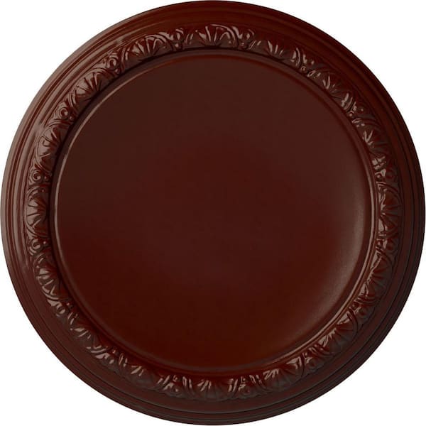 Ekena Millwork 19-1/2" x 1-3/4" Carlsbad Urethane Ceiling Medallion (Fits Canopies upto 14-1/4"), Brushed Mahogany