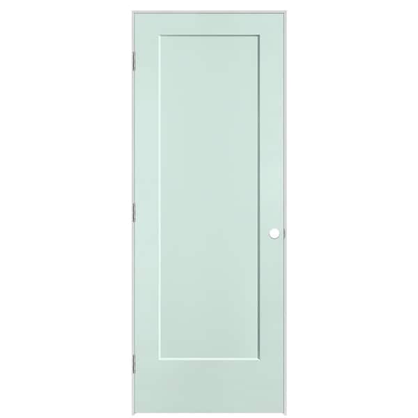 Masonite 30 in. x 80 in. 1-Panel Lincoln Park Right-Hand Hollow Core Sea Glass Molded Composite Single Prehung Interior Door