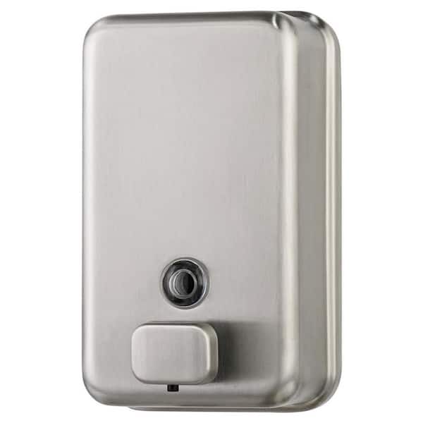 37 oz. Wall Mounted Soap Dispenser, Brushed Stainless Steel Manual Dispenser for High Traffic Restrooms