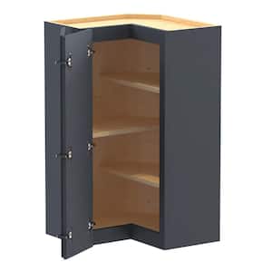 Newport 21 in. W x 21 in. D x 36 in. H in Deep Onyx Painted Plywood Assembled Wall Kitchen Corner Cabinet w Adj Shelves