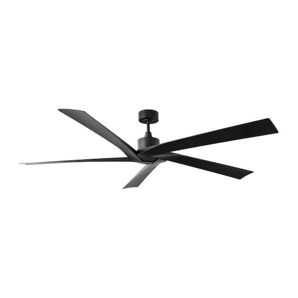 Fan Aspen Coastal 70 in. Outdoor Midnight Black Modern Downrod Mount Standard Ceiling Fan with Remote