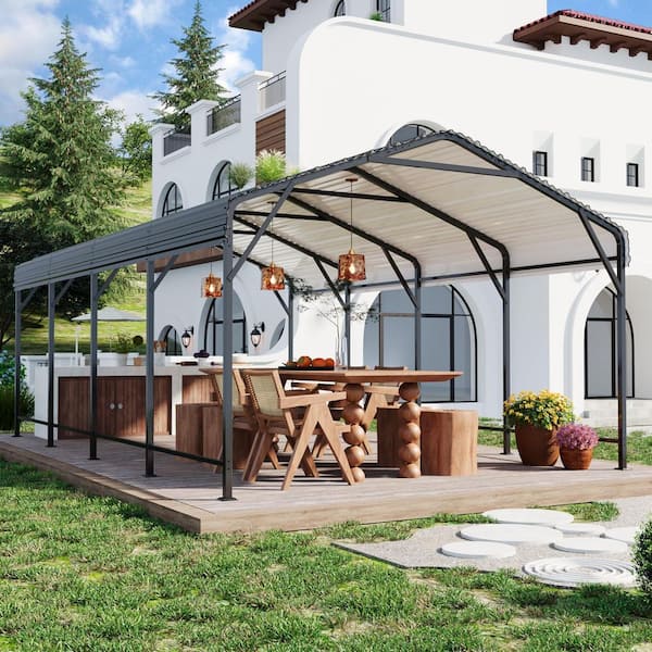マーキュロ　カミテ　セット VIWAT 12 ft. W x 20 ft. D Metal Carport, Car Canopy and Shelter