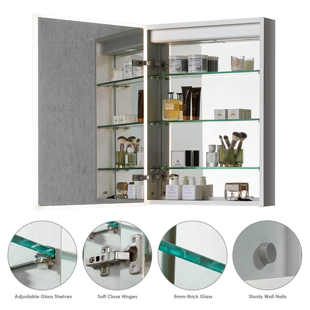 Carsoli 24" Frameless LED Lighted Bathroom Medicine Cabinet