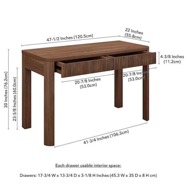 Meyer&Cross Mendoza 47.5 in. Satin Walnut Writing Desk OF2495