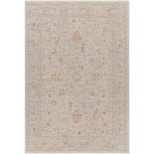 Avant Garde 8 ft. Round Beige Border Indoor Area Rug