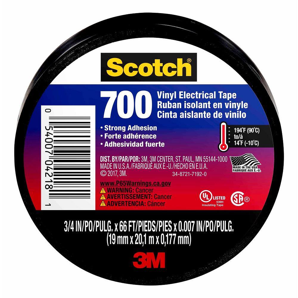 3m Scotch 3 4 In X 66 Ft Electrical Tape Black Case Of 40 4218 Ba 40 The Home Depot