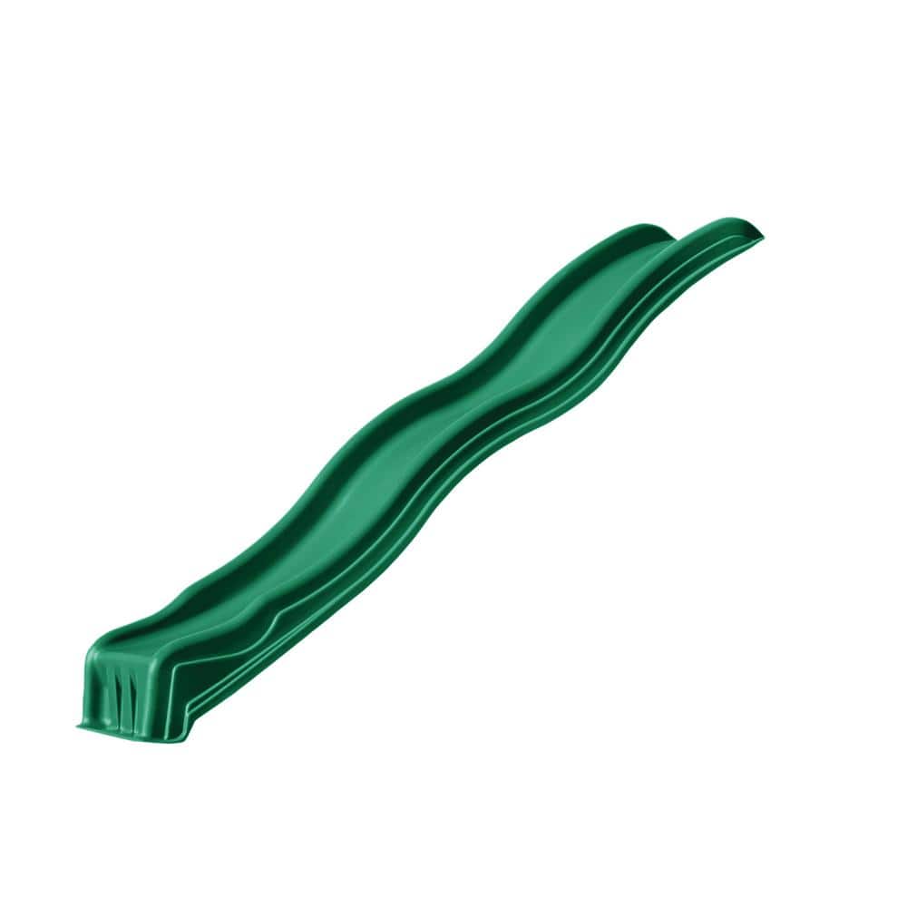 Forest Green Durable Plastic Wave Slide for 4' Deck