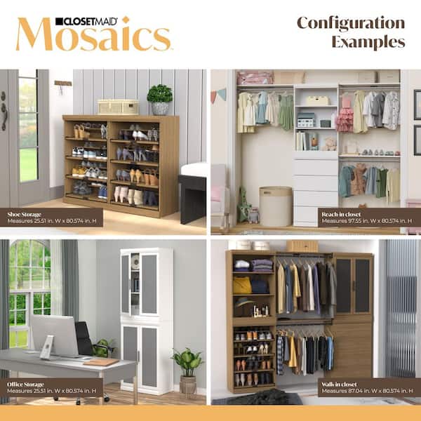 ClosetMaid Mosaics 25.51 in. W Toasted Oak Stackable 2-Door 3