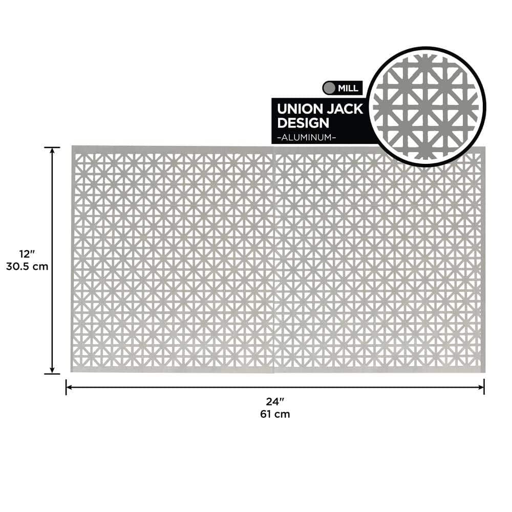 24" x 12" Silver Aluminum Union Jack Decorative Sheet