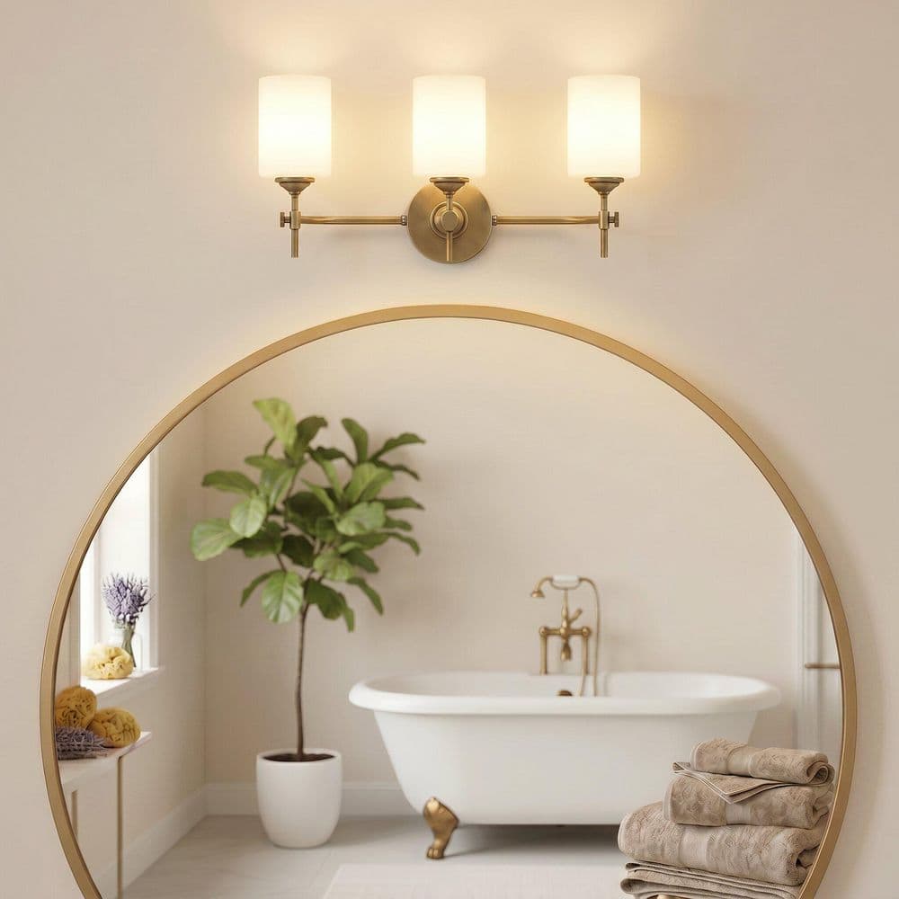 Quoizel Aria 3-Light Weathered Brass Vanity Light ARI8622WS - The