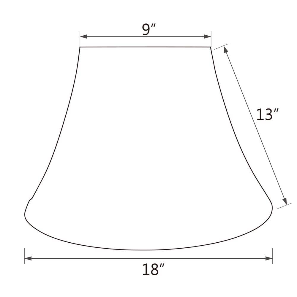 Natural Burlap Linen Bell Shaped Collapsible Lamp Shade, 18" Wide