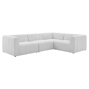 Bartlett 4-Piece Ivory Upholstered Fabric Sectional Sofa