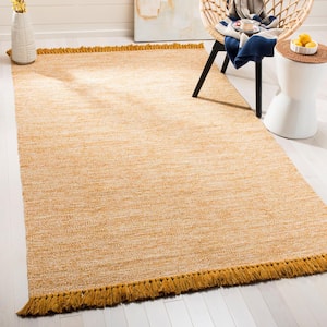 Montauk Gold 5 ft. x 8 ft. Border Solid Gradient Area Rug