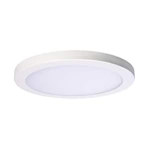 Round Slim Disk Length 11 in. White New Construction Recessed Integrated LED Trim Kit Round Fixture 3000K Warm White