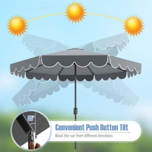 backyard patio umbrella Treasure Garden  11 ft Octagonal Outdoor Patio Umbrella (High-Perform