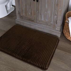 Roswell 17 in. x 24 in. Brown Basket Polyester Machine Washable Bath Mat