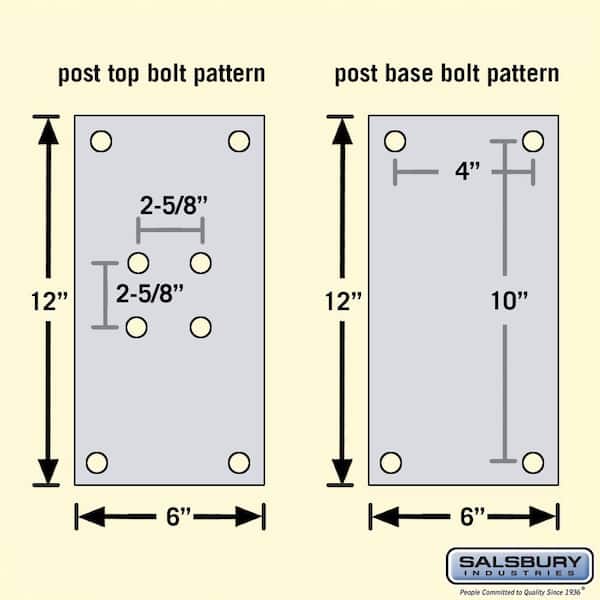 Salsbury Industries - Standard Bolt Mounted Pedestal for Roadside Mailbox in Black