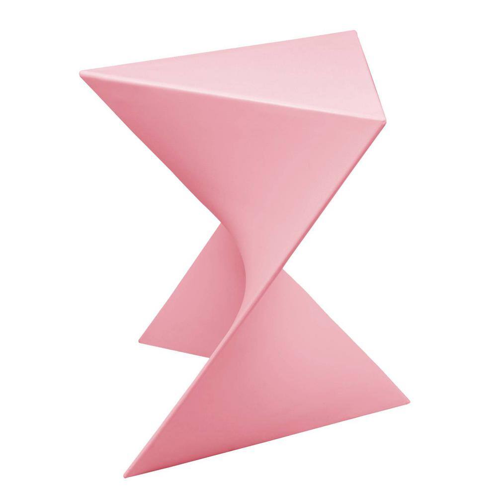 Randolph Triangular Pink ABS Plastic Modern Side Table