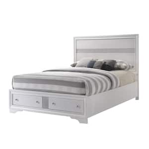 Naima White King Size Panel Bed
