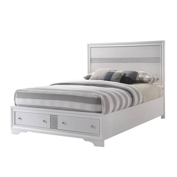Acme Furniture Naima White King Size Panel Bed 25767EK - The Home Depot