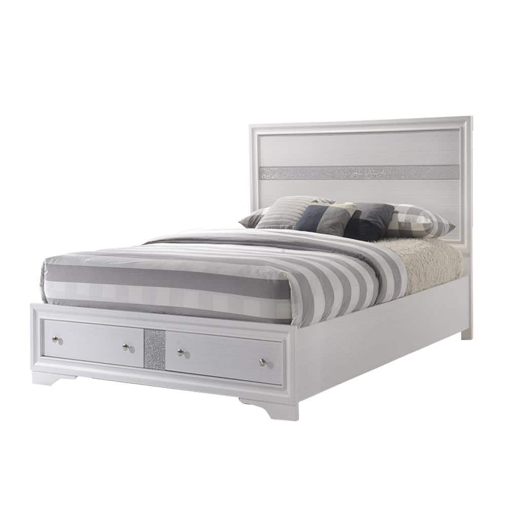 Acme Furniture  Naima White King Size Panel Bed - 1