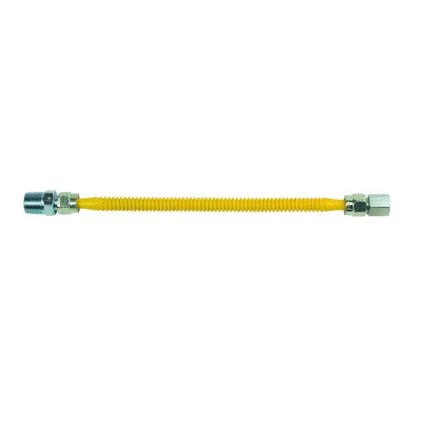 BrassCraft ProCoat 1/2 in. MIP x 3/8 in. FIP x 12 in. Stainless Steel Gas Connector 3/8 in. O.D. (48,000 BTU)