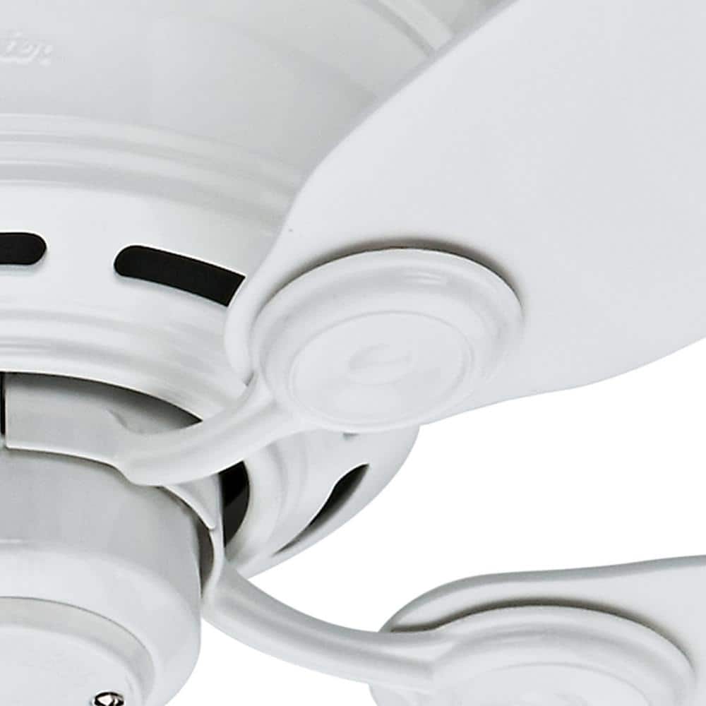 Sleek 42" White and Light Wood Low Profile Indoor Ceiling Fan
