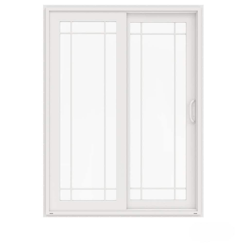 JELD-WEN 60 in. x 80 in. V-4500 White Vinyl Right-Hand 9 Lite Sliding Patio Door