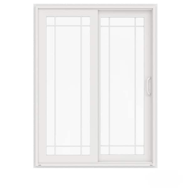 60 in. x 80 in. V-4500 White Vinyl Right-Hand 9 Lite Sliding Patio Door