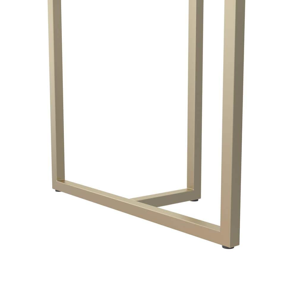 CosmoLiving Rectangular 68" Faux Marble Dining Table with Gold Legs