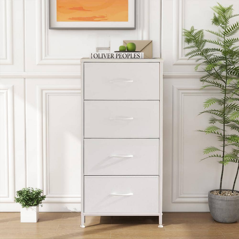 DRAWER定番パーカー オフホワイト サイズ2 WONDER COMFORT Classical White 4 Drawer 11.8 in. Wide Chest of