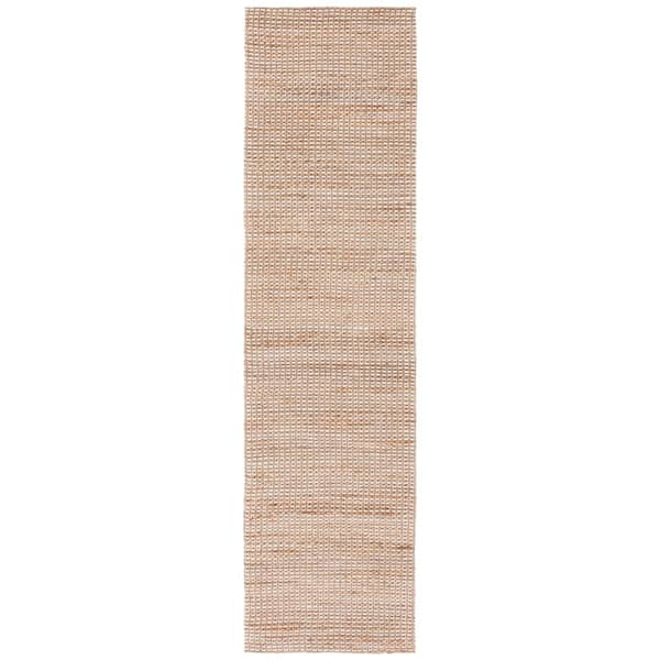 SAFAVIEH Natural Fiber Beige 2 ft. x 9 ft. Solid Woven Runner Rug