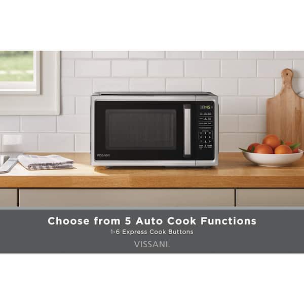 0.9 cu. ft. 900-Watt Countertop Microwave in Stainless Steel