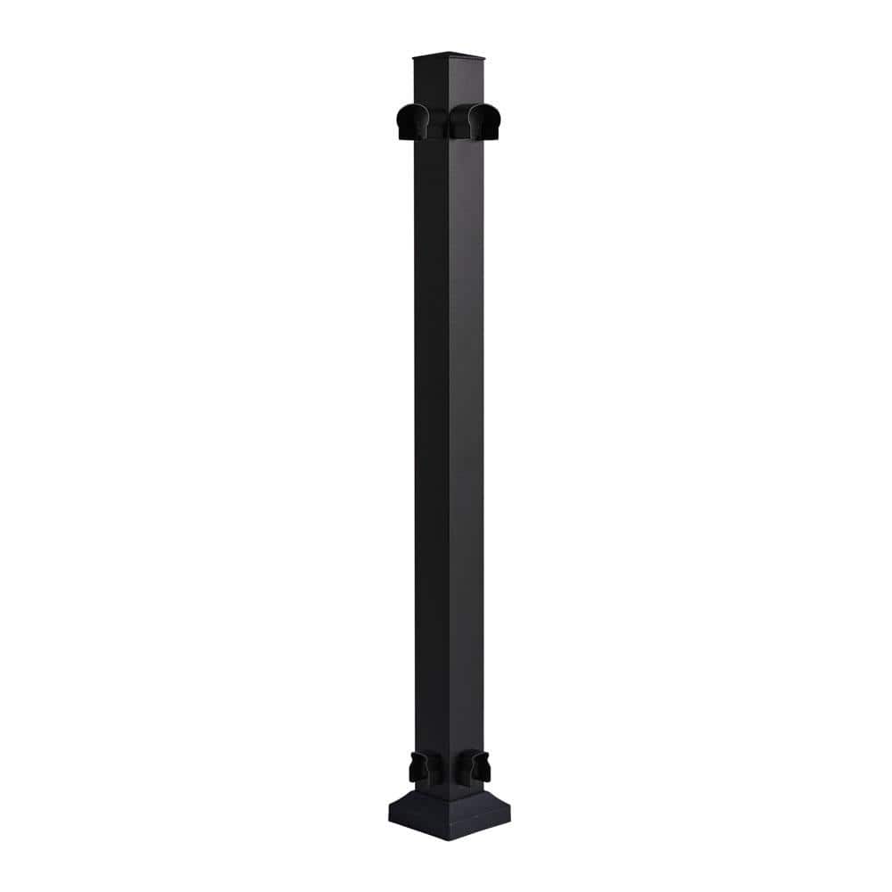 CitySide 2-1/2 in. x 2-1/2 in. x 38 in. Matte Aluminum Corner Post Black