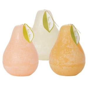 4.5" Neutral Timber Pear Candles (Set of 3)