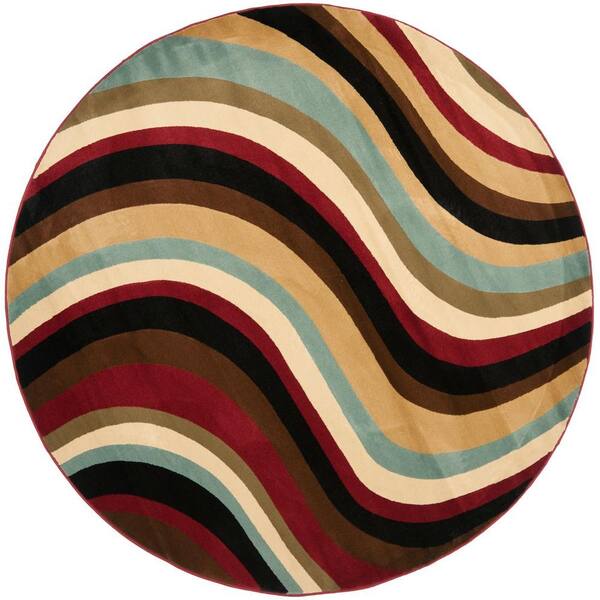 Safavieh Porcello Blue/Multi 7 ft. x 7 ft. Round Area Rug