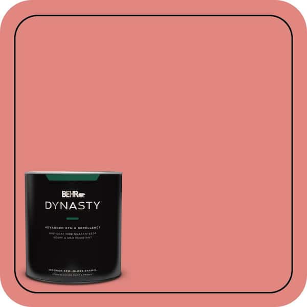 BEHR DYNASTY 1 qt. #PPU1-04A Watermelon Punch Semi-Gloss Enamel Interior Stain-Blocking Paint and Primer