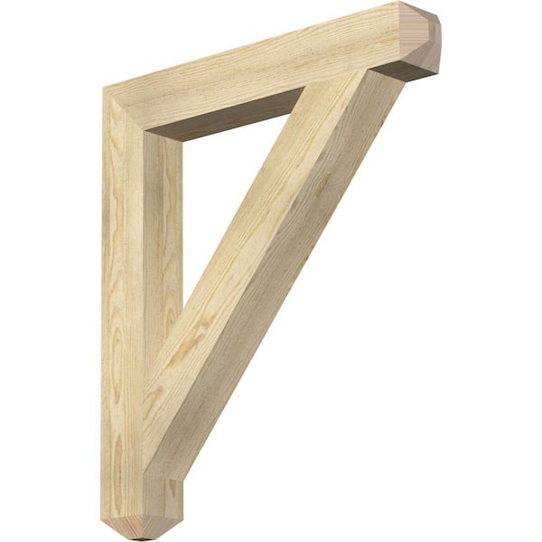 Ekena Millwork 4 in. x 32 in. x 28 in. Douglas Fir Traditional Craftsman Rough Sawn Bracket