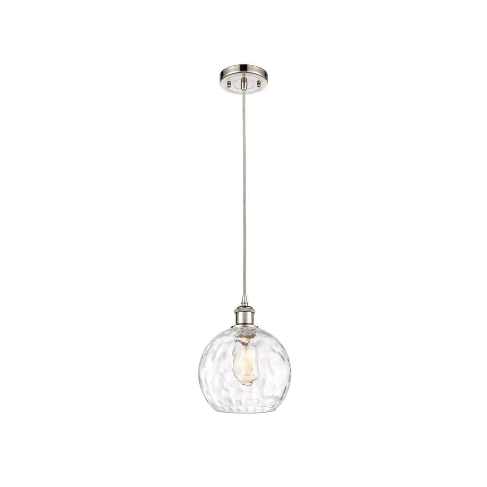 Athens Water Glass Mini Pendant Light in Polished Nickel