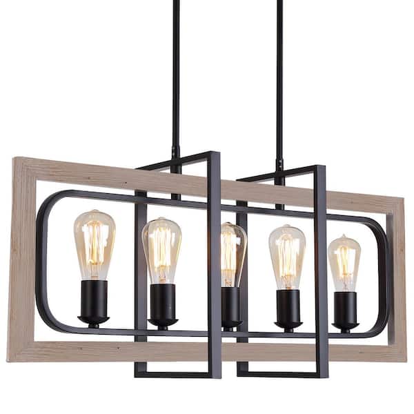 Unbranded 5-Light Black Vintage Industrial Chandelier
