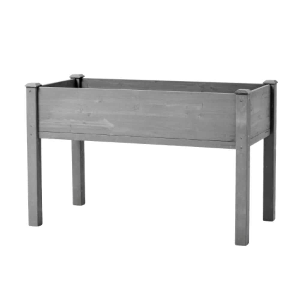 48 in. W x 30 in. H Raised Gray Solid Wood Outdoor Planter with Legs price history on PriceWatchPro